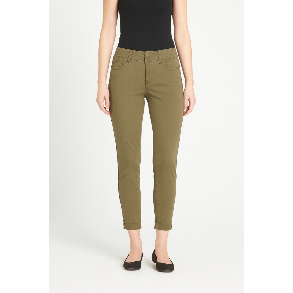 NWT NY&C Mens Boyfriend Low Rise Crop Pants Olive Green Size 0‎ Casual Trousers
